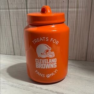 Cleveland Browns Dog Treat Jar. 7 inches tall.